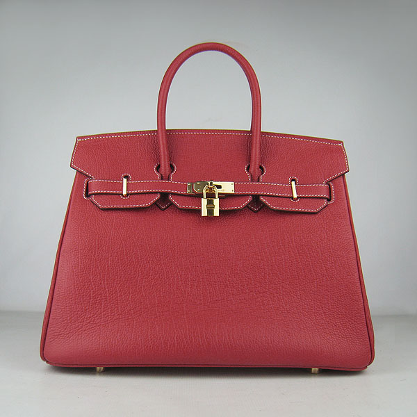 High Quality Fake Hermes Birkin 35CM Togo Leather Bag Red 6089 - Click Image to Close